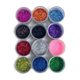 Kit C 36 Glitter Purpurina Colorido Em Pó Cada Contém 3g