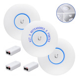 Kit C 3uni Access Point Ubiquiti Unifi U6 Plus Fonte Poe