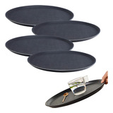 Kit C 4 Bandeja Servir Garçom Antiderrapante 40cm Enb Commerce