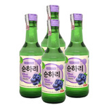 Kit C 4 Bebida Coreana Soju Mirtilo 360ml Chum Churum