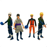 Kit C 4 Bonecos Naruto Uzumaki Articulados Sasuke Kakashi