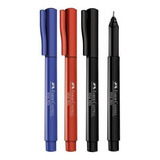 Kit C 4 Caneta Fine Pen 0 4mm Ponta Fina Faber Castell