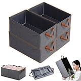 Kit C 4 Cestos Organizadores Multiuso Caixa Dobrável Poliester Cinza Com Alças Dupla Amplo Resistente Durável Lavável Espaçosa Ideal Para Roupas Brinquedos E Mais Marca Bigzu 