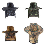 Kit C 4 Chapéu Camuflado Pescador Sol Proteção Nuca Pescoço