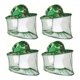 Kit C 4 Chapéu Pescador Camuflado Com Mosquiteiro Protetor