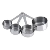 Kit C 4 Copos De Medição Aço Inox Cozinha Prática