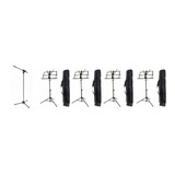 Kit C 4 Estantes Partitura Suporte Pedestal Regulavel 1 Suporte Microfone Ibox Smlight