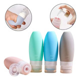 Kit C  4 Frascos Para Viagem De Silicone Resistente Colorido
