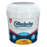 Kit C 4 Hastes Flexíveis Cotonete Cottonbaby Pote 150un