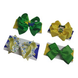 Kit C 4 Laço Infantil Cabelo Tiara Bebê Menina Meia De Seda