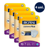 Kit C 4 Pt Fralda Bigfral Plus P M G Xg Adulto Geriátrica