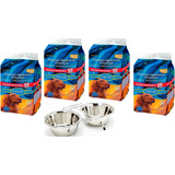 Kit C 4 Tapetes Higiênicos 50 Un Chalesco Comedouro Duplo