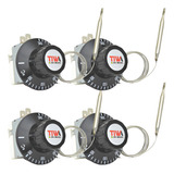 Kit C 4 Termostato Analógico Tiwa 50 300 30a S Bucha Curto