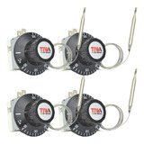 Kit C 4 Termostato Analógico Tiwa 50 300 30a S Bucha Curto