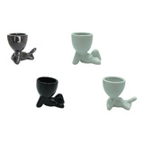Kit C 4 Vaso Robert Plant Suculentas Boneco Deitado Br pr