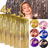 Kit C 4un Cortina Metalizada Fitas Para Decoração Festa