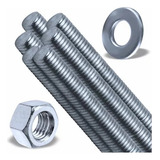 Kit C 5 Barra Roscada 3 4 100 Porcas 3 4 E 100 Arruelas 3 4