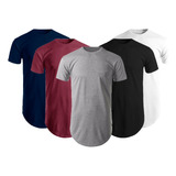 Kit C 5 Camiseta Camisa Oversized Longline Masculina Swag