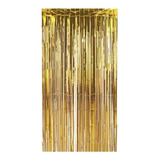 Kit C/5 Cortinas Metalizada Lisa Franja 2x1m Festa