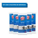 Kit C 5 Pacotes Esponjas Fibra