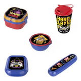 Kit C 5 Pçs Marmita Copo Pote Sanduicheira Porta Escova Game