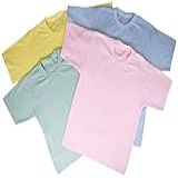 Kit C 5 Peças Camiseta Infantil Menino Menina Básica Lisa Rosa MENINA M 