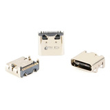 Kit C 5 Peças Conector Carga Usb Tipo c 3 1 Fêmea 16 Pinos
