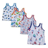 Kit C 5 Regata Infantil E Bebê De Malha 100 Algodão