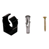 Kit C 50 Abraçadeira Pvc 1 Pol Click 50 Parafusos E Buchas