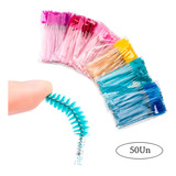 Kit C 50 Escovinhas Descartáveis Glitter Extensão De Cílios