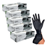 Kit C 5cx Luva Nitrilica Preta Unigloves P Black S pó 500un