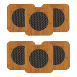 Kit C 6 Descanso De Panela Bambu Protege Sua Mesa E Bancada Cor Marrom Quadrado