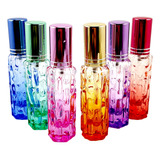Kit C 6 Frascos De Vidro Para Perfume Colorido Mini Decant