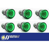 Kit C 6 Pç Sinaleiro Led Voltímetro Digital 60 265vca 22mm