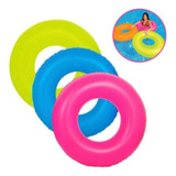 Kit C 9und Boia Neon 90 Cm Redonda Inflável Piscina Praia