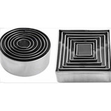 Kit C Aro Cortador Redondo Aro Cortador Quadrado Inox