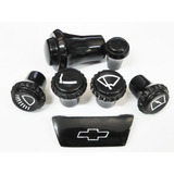 Kit C10 D10 Veraneio Botões Painel Manopla 7 Peç Preto