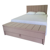 Kit Cabeceira Estofada E Baú Gaveta Queen 160x60cm
