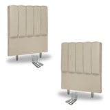 Kit Cabeceira Solteiro Estofada Carla 90cm 2un Com Frames