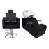 Kit Cabeleireiro 1 Lavatório   1 Cadeira Reclinável Luxo Cor Preto Factor