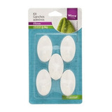 Kit Cabide Gancho Autoadesivo C 3 Cartelas C 5 Pecas Wincy Cor Branco
