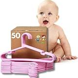 Kit Cabide Infantil 50 Unidade Rosa Resistente Organizadores Infantis Para Roupas Bebes