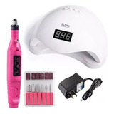 Kit Cabine Sun 5 Lixa Elétrica Unha Gel Acrigel Manicure
