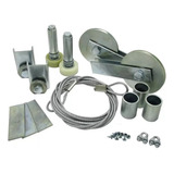 Kit Cabo De Aço Balanceamento Roldana Portão Basculante