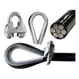 Kit Cabo De Aço Sapatilho Grampo Reparo Aparelhos Academia