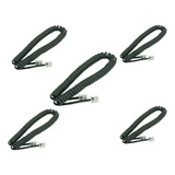 Kit Cabo De Telefone Espiral 2mts Preto 5 Unidades