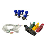 Kit Cabo Ecg 10 Vias Edan Eletrodo Precordial E Cardioclip