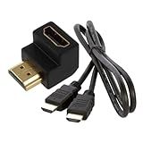 Kit Cabo HDMI 1 5 Metros Conector HDMI 90 Graus Em L Macho X Fêmea
