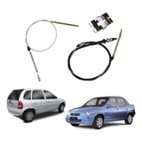 Kit Cabos Suporte Freio Traseiro Corsa Sedan Super Classic
