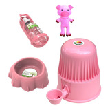 Kit Cachorro Bebedouro Comedouro Garrafinha E Pelúcia Pet